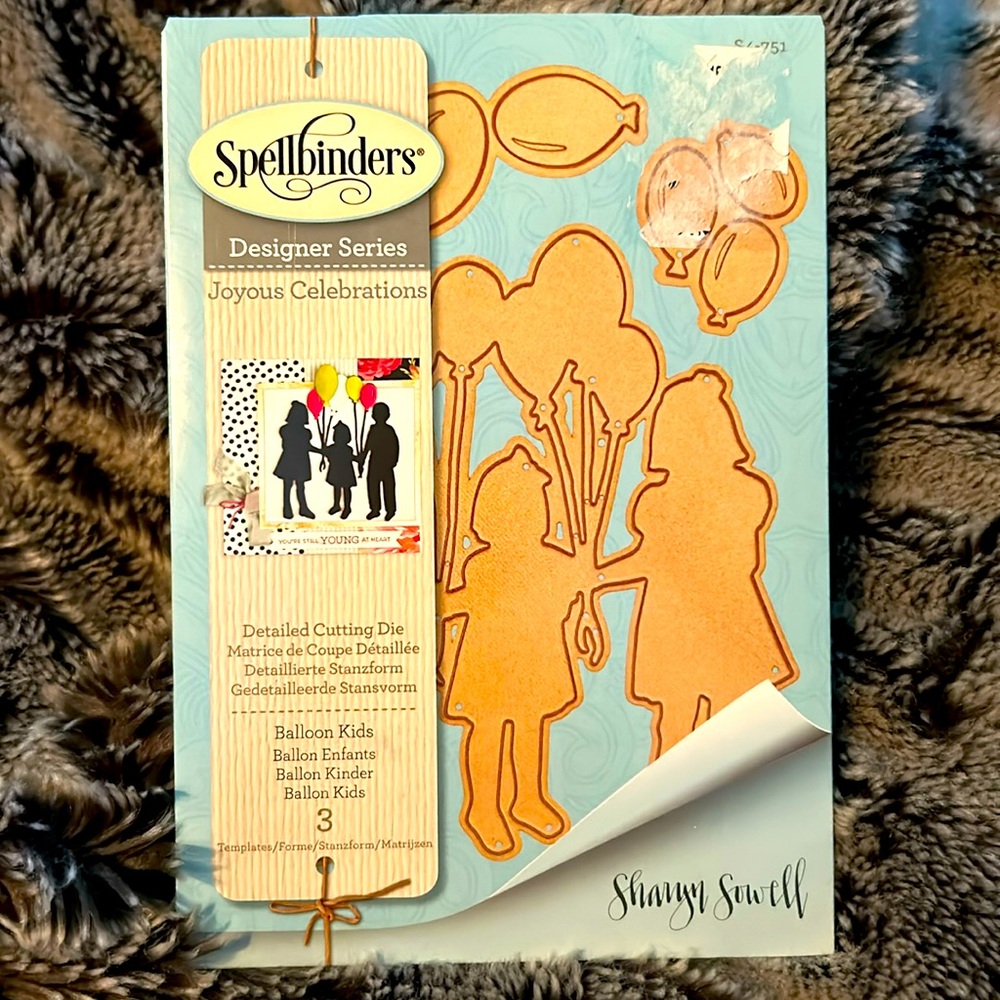 New Spellbinders Joyous Celebration Balloon Kids detailed metal cutting die cuts